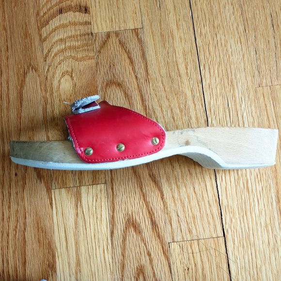 Dr. Scholl’s 70's Original Collection Leather Wood Slide Exercise Clog Sandals - Picture 2 of 12